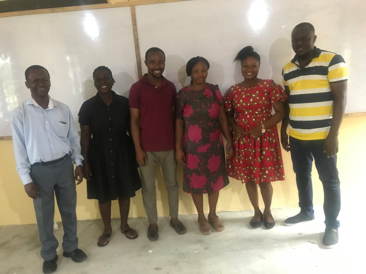Louis Addor with teachers and volunteer tutors